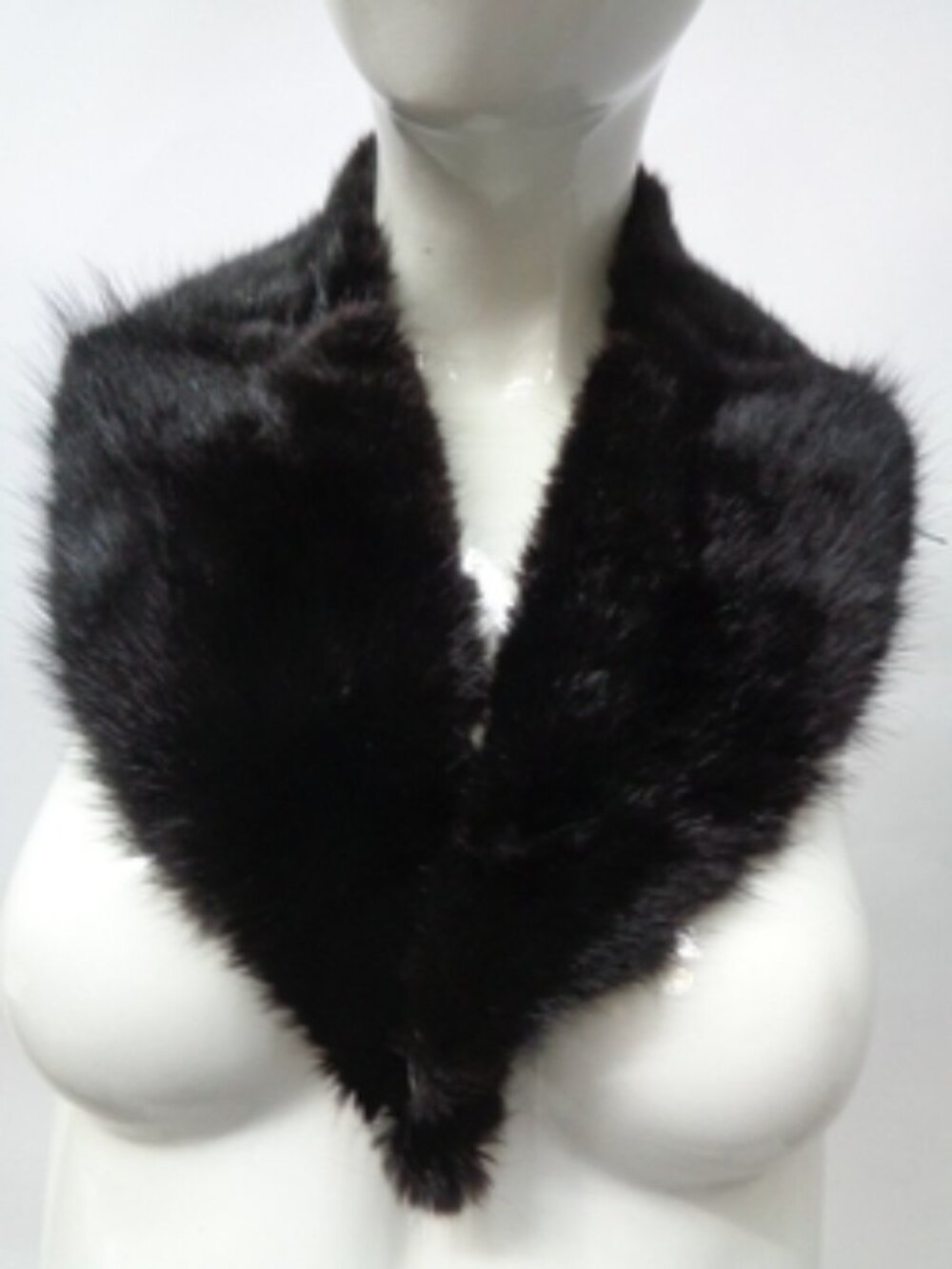 MINT BLACK MUSKRAT FUR SHAWL COLLAR WRAP SCARF WOMEN WOMAN 34"X4"